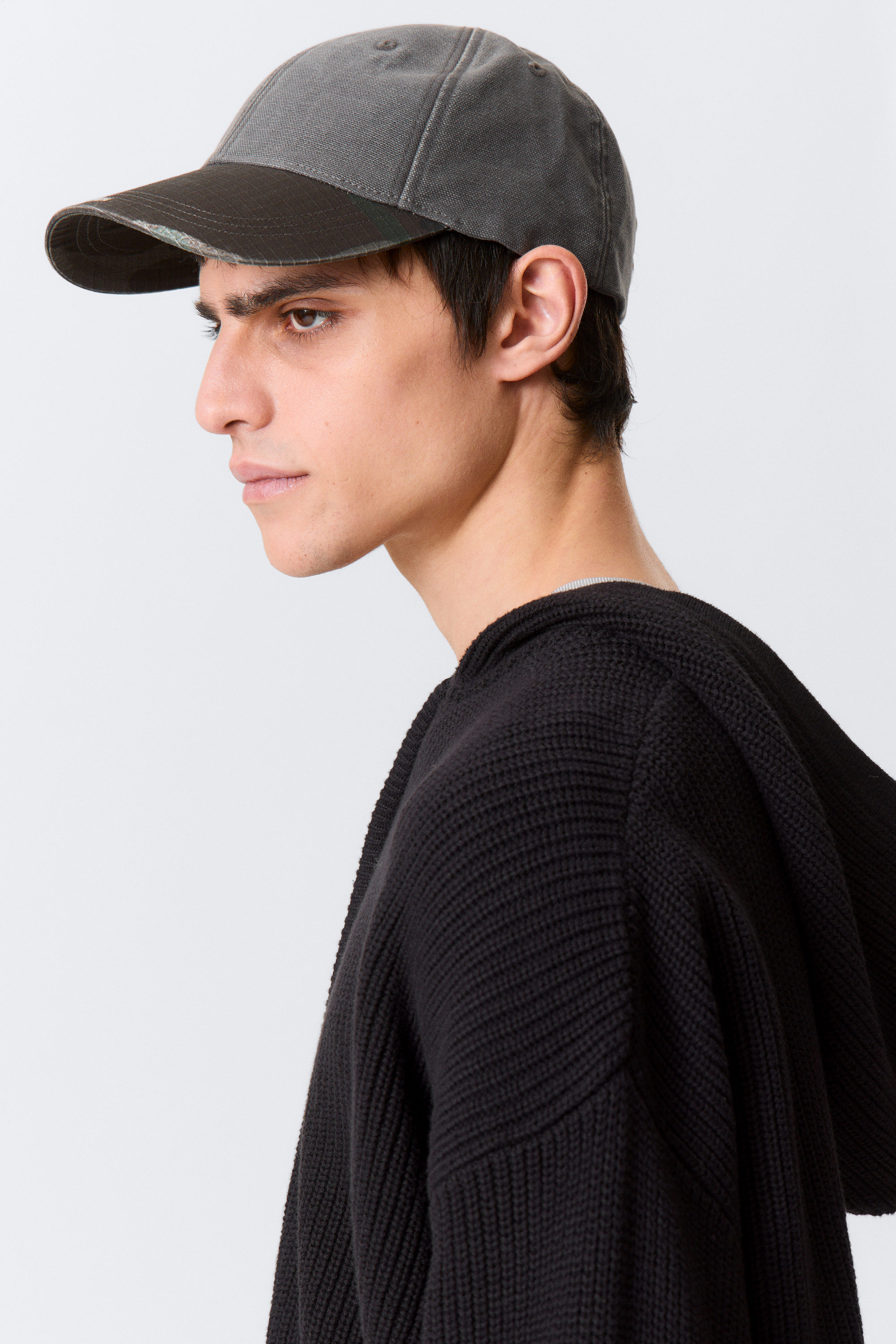 Grey - Trashed Camo - Baseballpet van verweerd katoenen canvas - 2