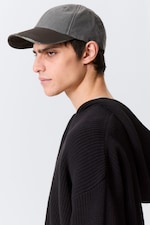 Grey - Trashed Camo - Distressed Cotton Canvas Baseball Cap - 1