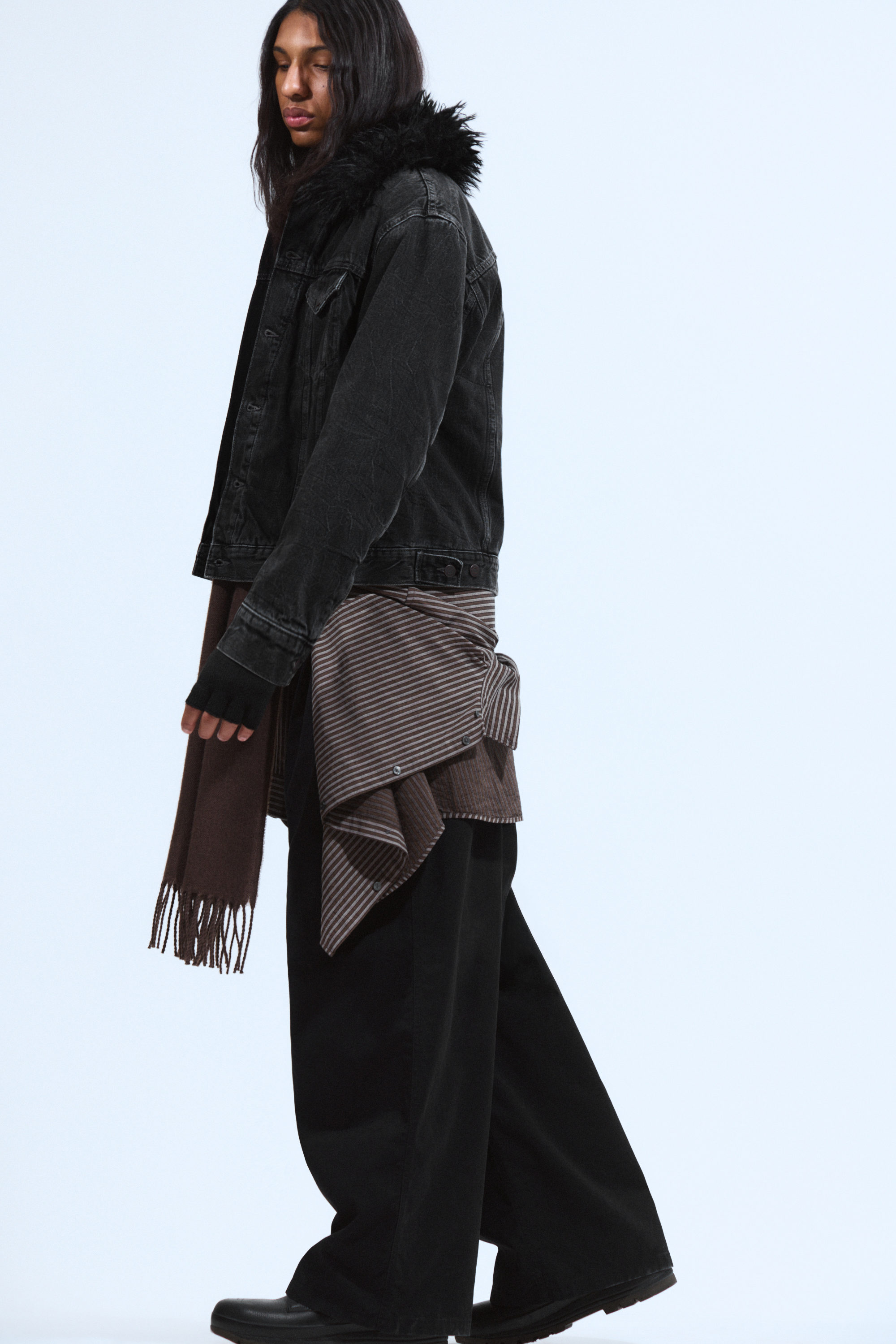 Risso Black - Black - Padded Denim Jacket - 4