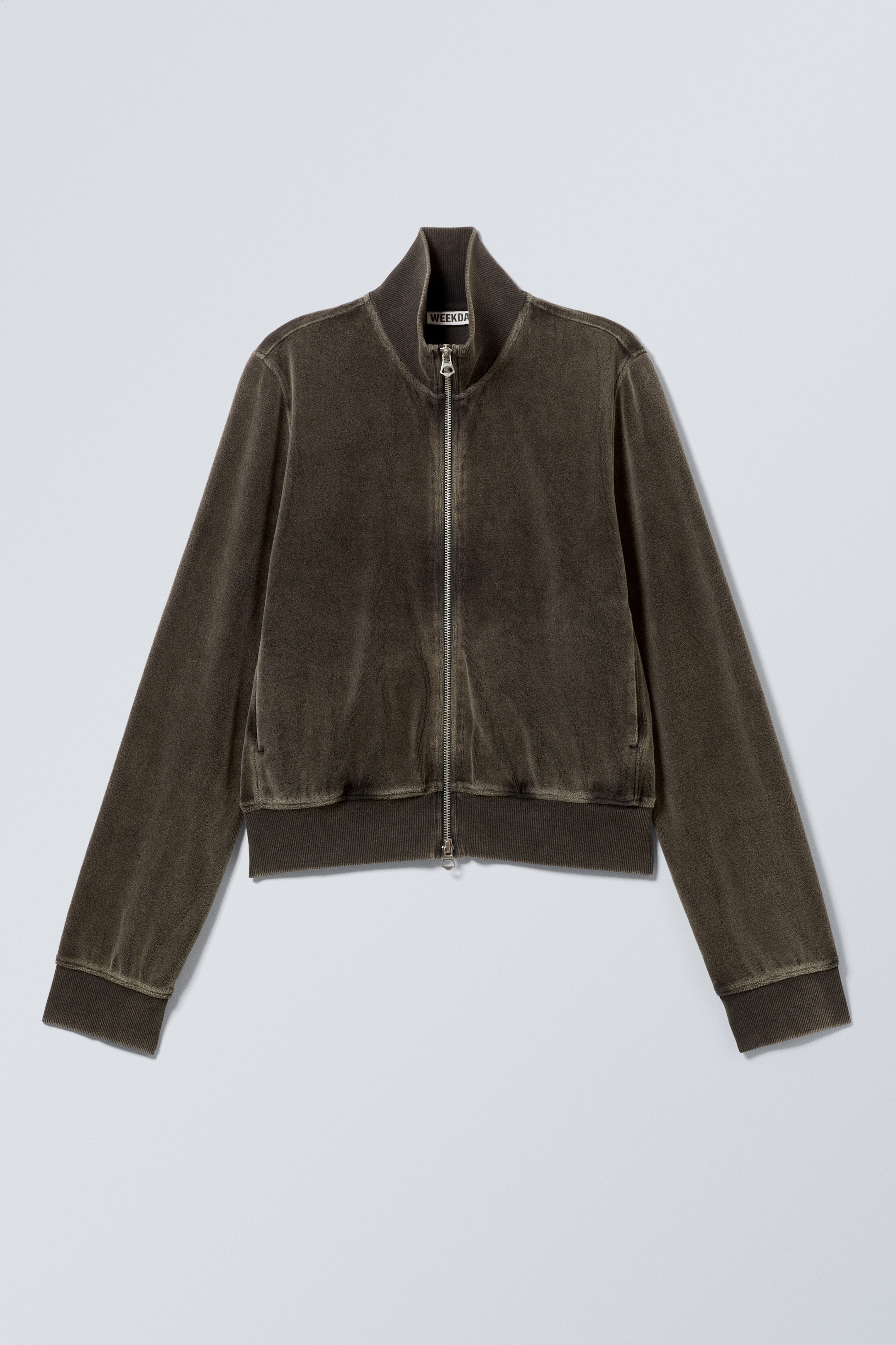 Washed Black - Washed Velvet Mini Jacket - 0