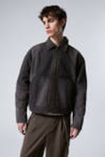 Washed Black - Relaxed Washed Utility Jacket - 0