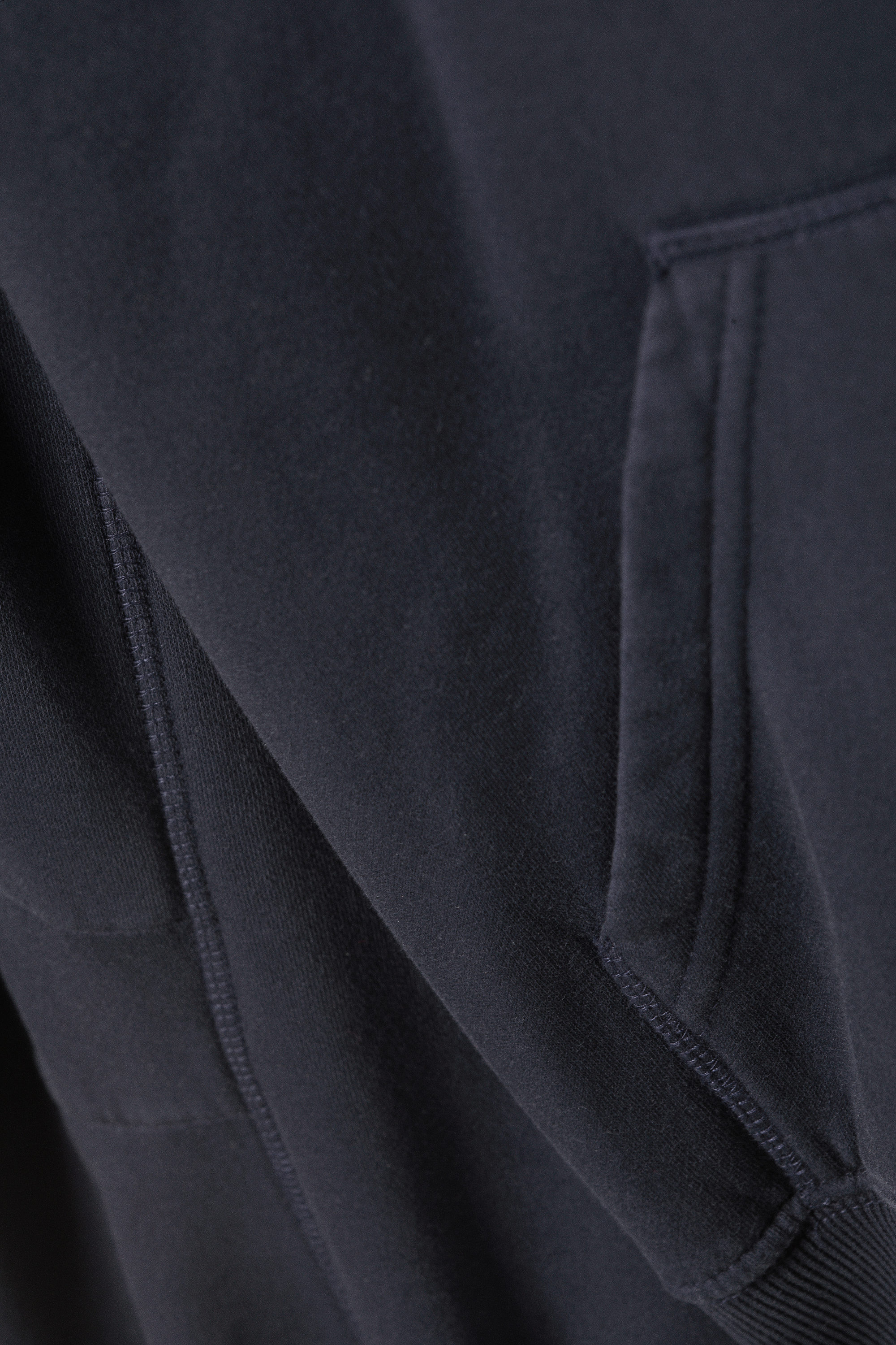 Washed Dark Navy Blue - Raglan-Sleeved Boxy Hoodie - 4