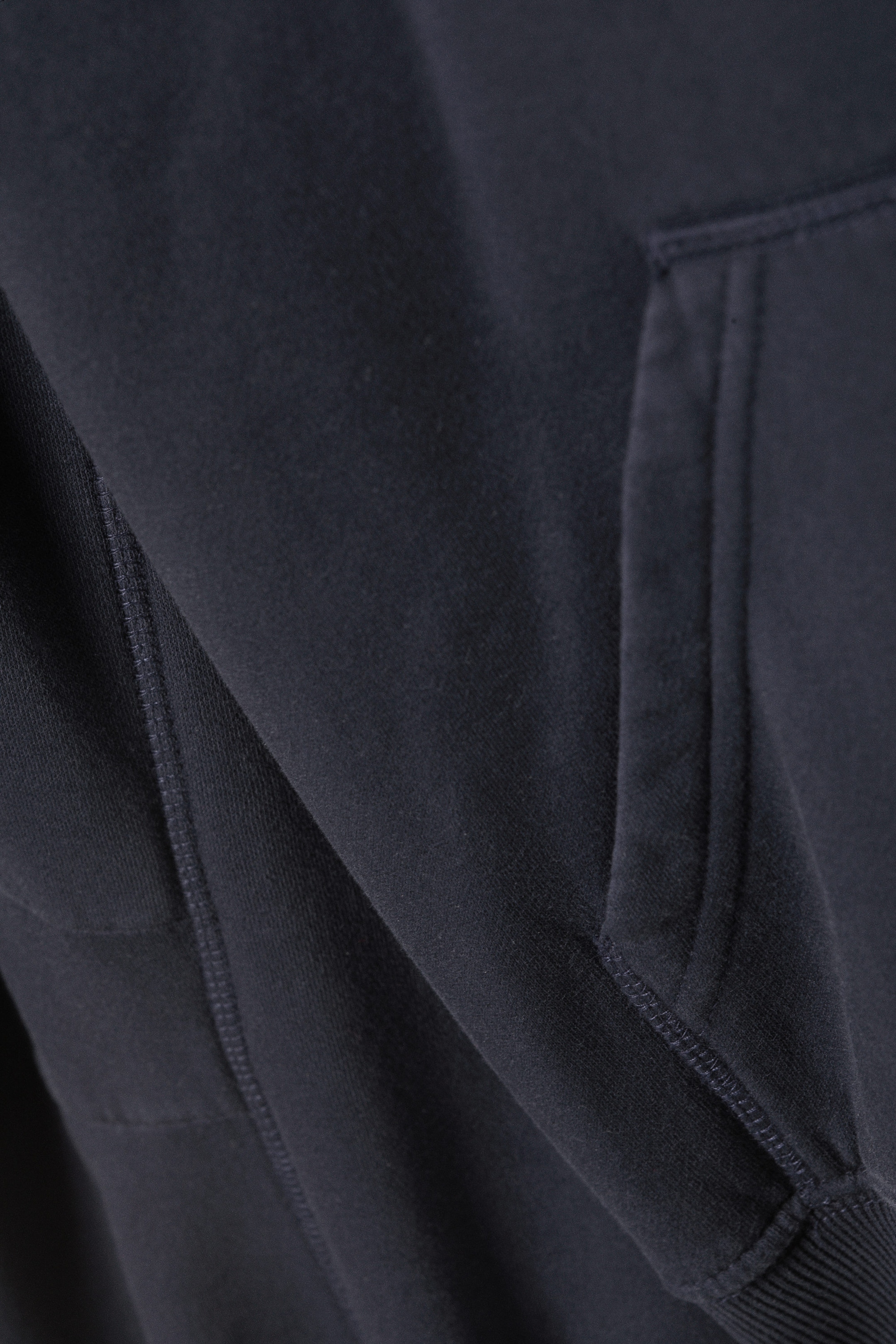Washed Dark Navy Blue - Raglan-Sleeved Boxy Hoodie - 4