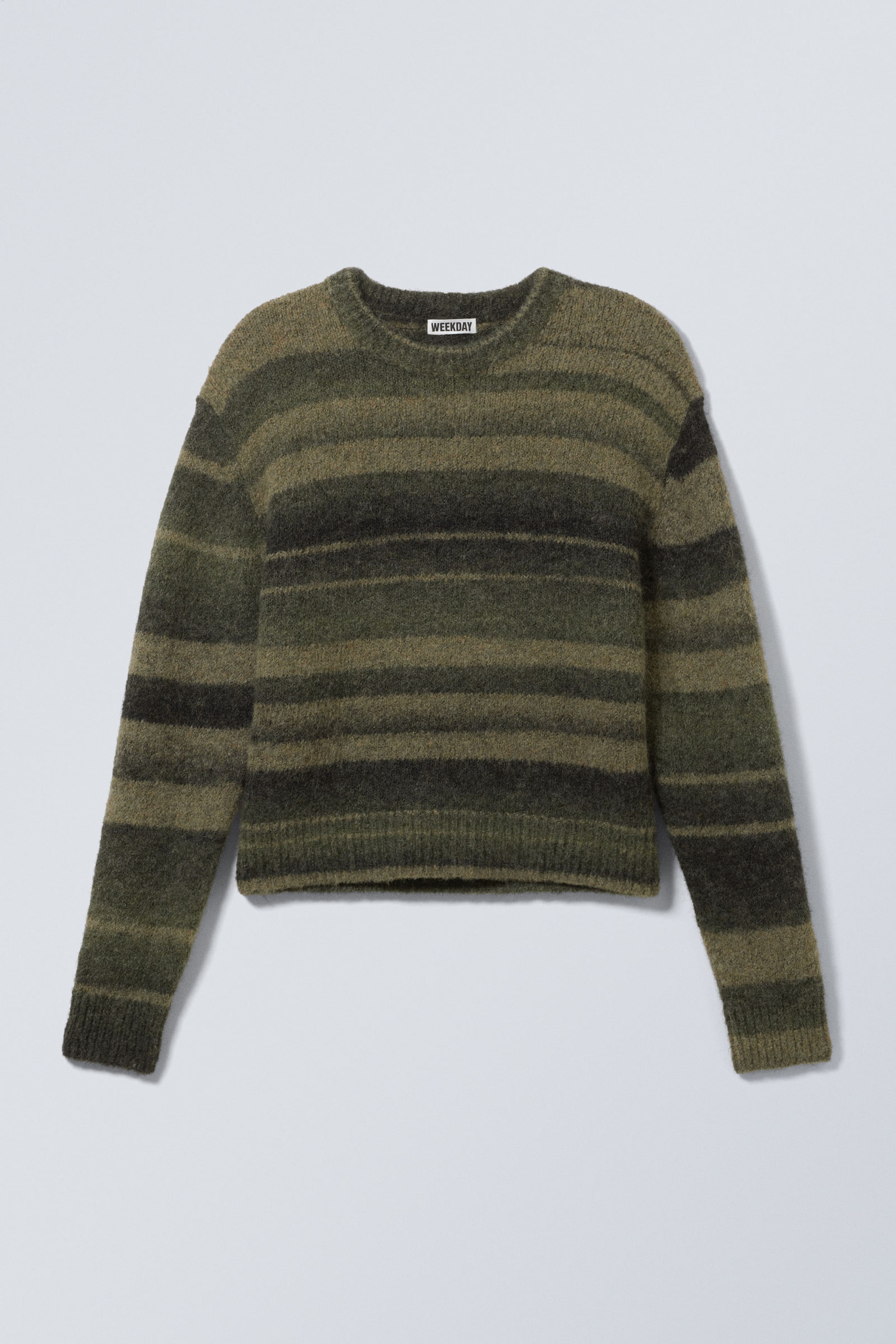 Khakigrün - gestreift - Gestreifter Pullover mit normaler Passform - 0