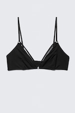 Black - Soft Strap Triangle Bra - 0