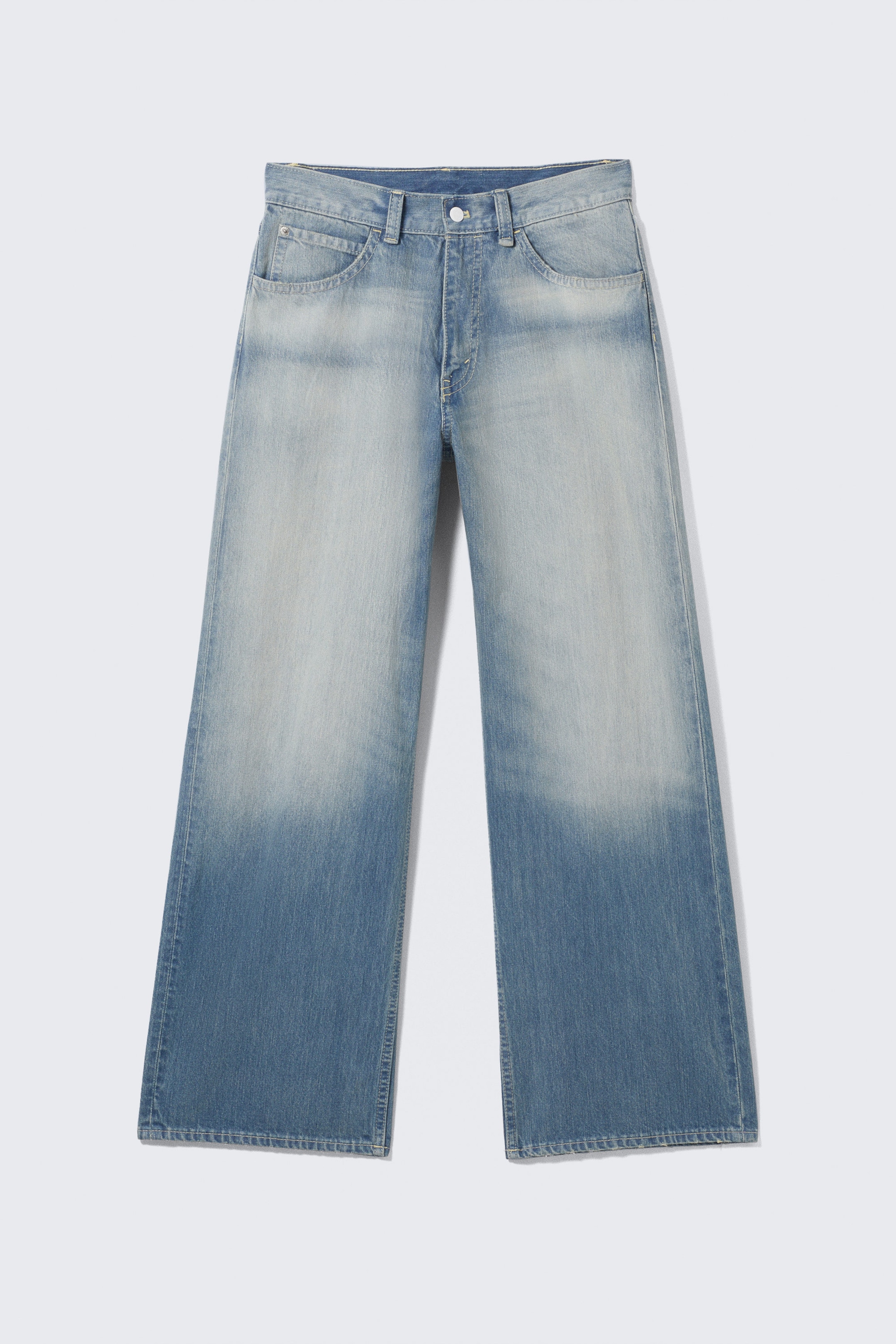 Whiped blue - Looser jeans met normale taille en wijde pijpen - 4
