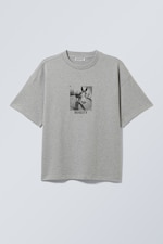 Grey - Donkey Reality - Great Boxy Printed Graphic Tee - 0