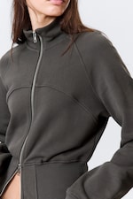 Gris foncé - Veste de survêtement ajustée en coton - 2