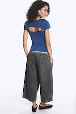 Randig Blå - Tvådelad bolero-topp - 3