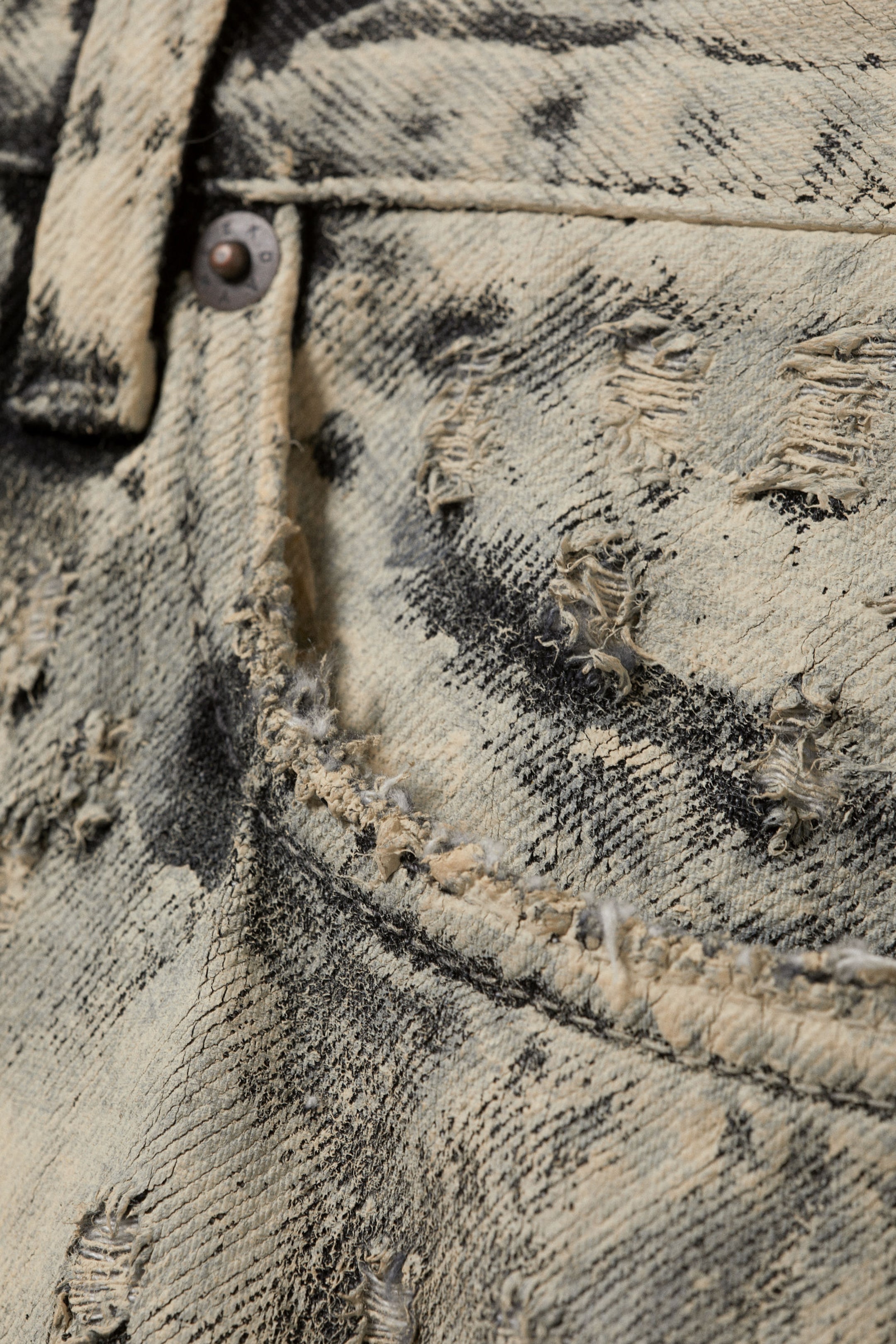 Dark Grey - Calcium - Astro Loose Baggy Leg Distressed Jeans - 12