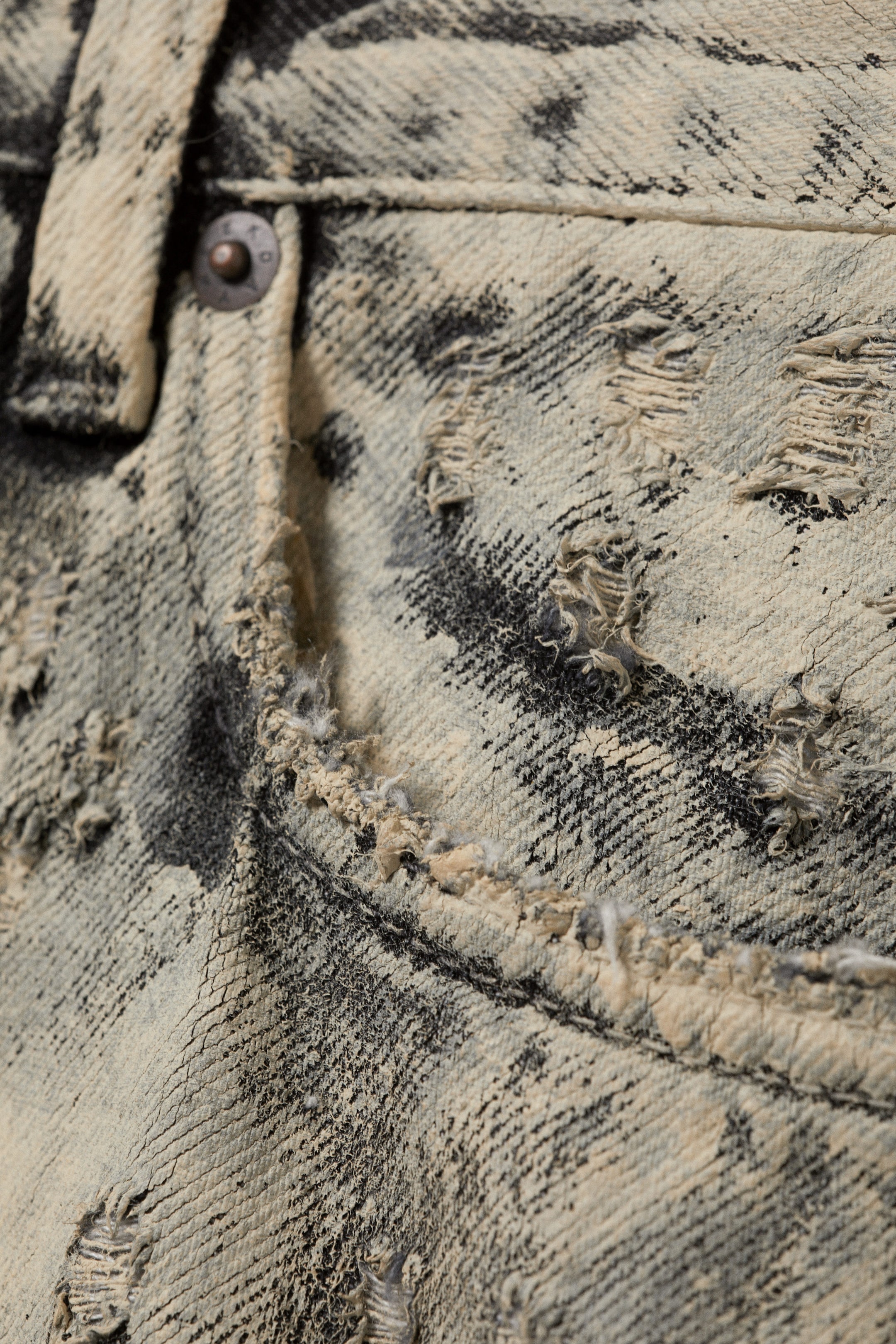 Dark Grey - Calcium - Astro Loose Baggy Leg Distressed Jeans - 2