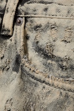 Dark Grey - Calcium - Astro Loose Baggy Leg Distressed Jeans - 1