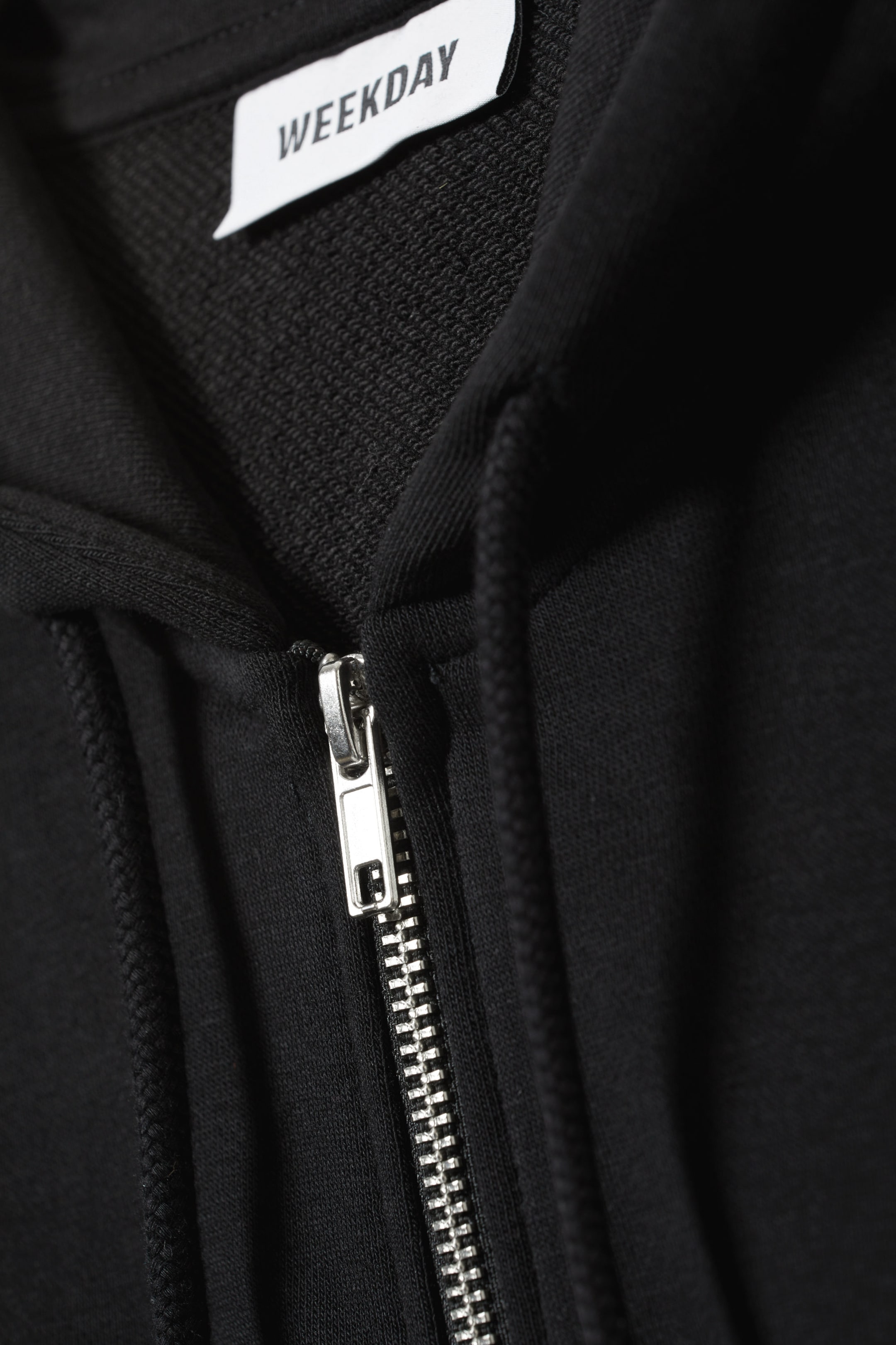 Black - High Rib Mini Zip Hoodie - 1