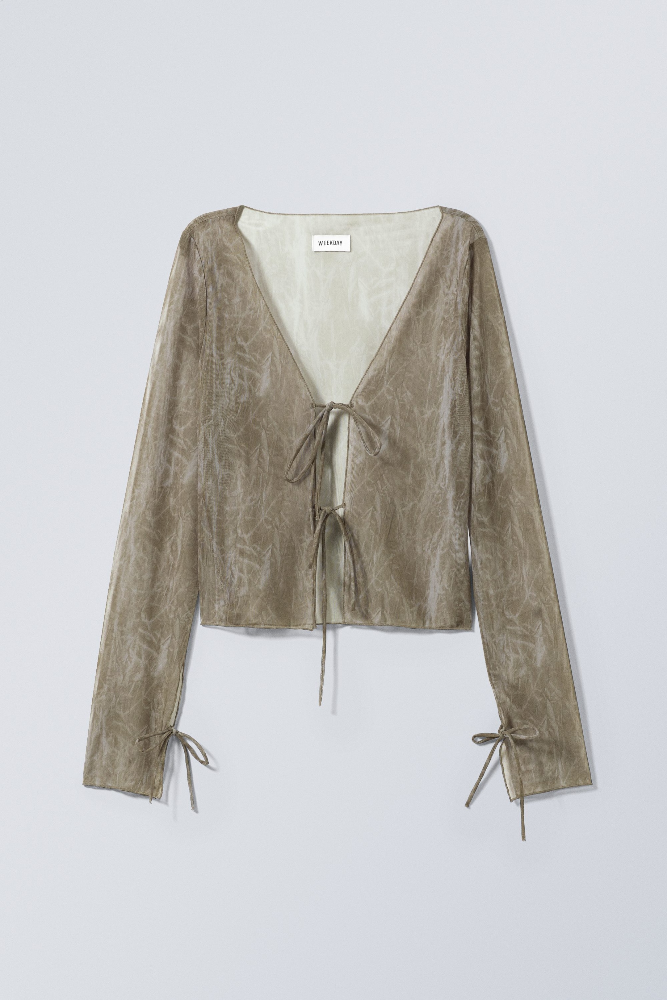 Beige - Knoopvest met lange mouwen Asta - 0