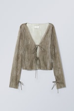 Beige - Knoopvest met lange mouwen Asta - 0