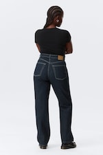 Blue Rinse - Mörkblå - Resolute Curve High Waist Regular Straight Jeans - 3