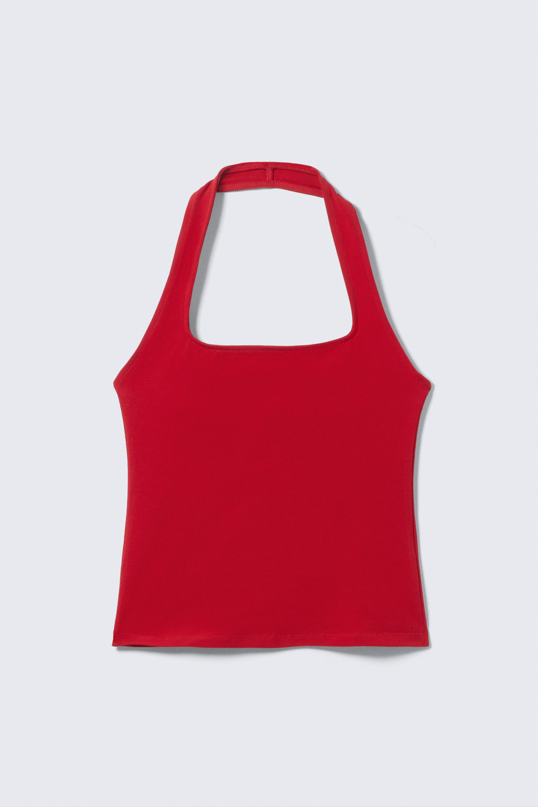 Rot - Neckholder-Top mit quadratischem Ausschnitt - 4