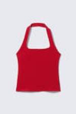 Rot - Neckholder-Top mit quadratischem Ausschnitt - 4
