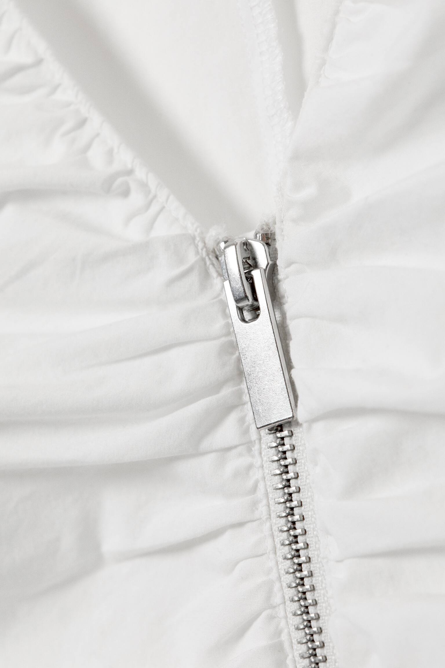 Haut zippé froncé à col en V - White/Marron foncé - 6