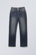 Swamp blue - Twig Curve Mid Waist Slim Straight Leg Jeans - 0