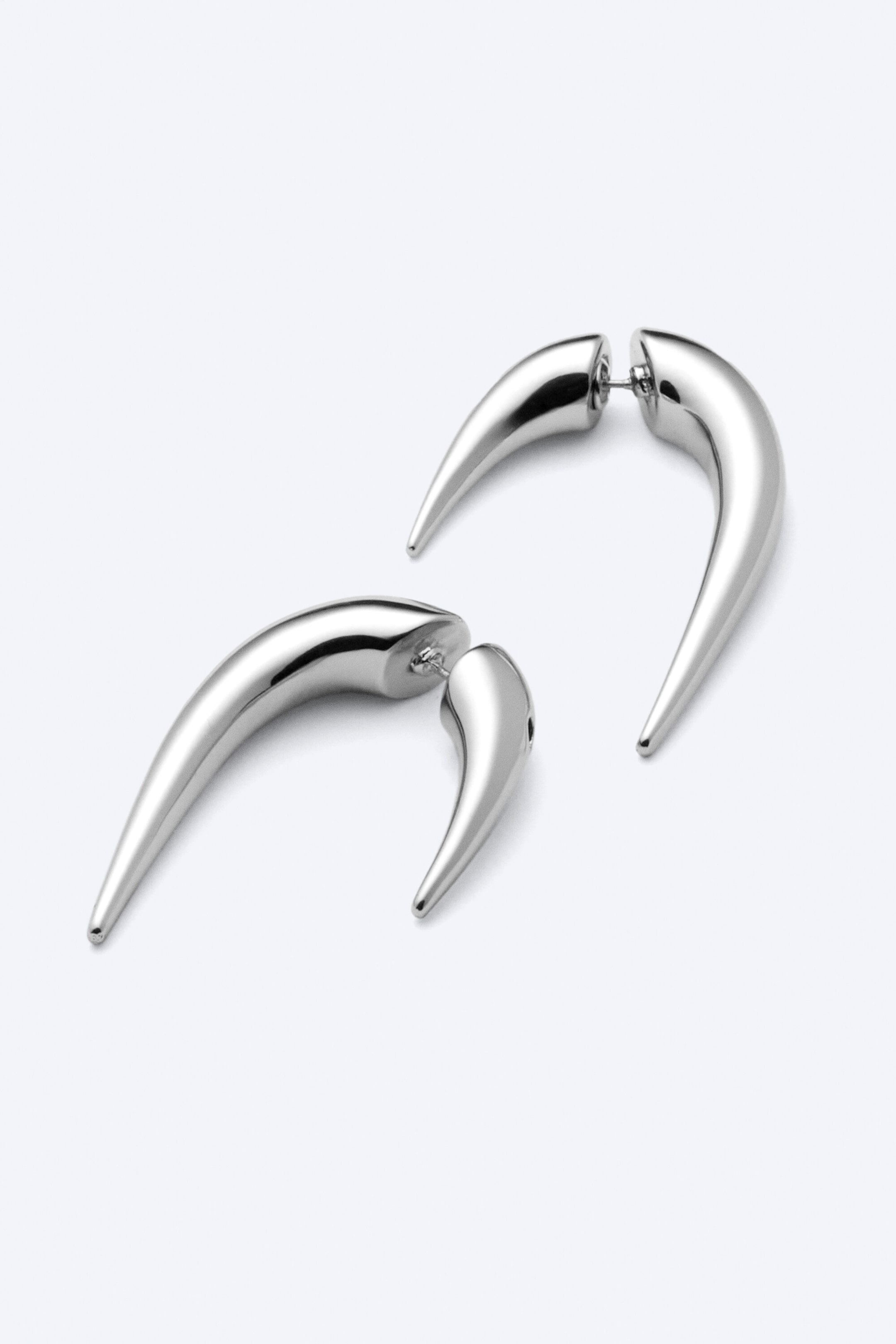 Silber - Hoop-Ohrringe in Stachelform - 1