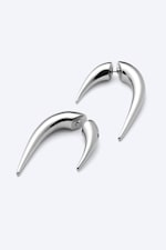 Silber - Hoop-Ohrringe in Stachelform - 0