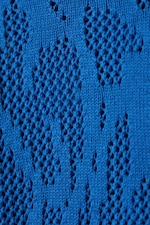 Bright Blue - Knitted Cotton Zip Cardigan - 2