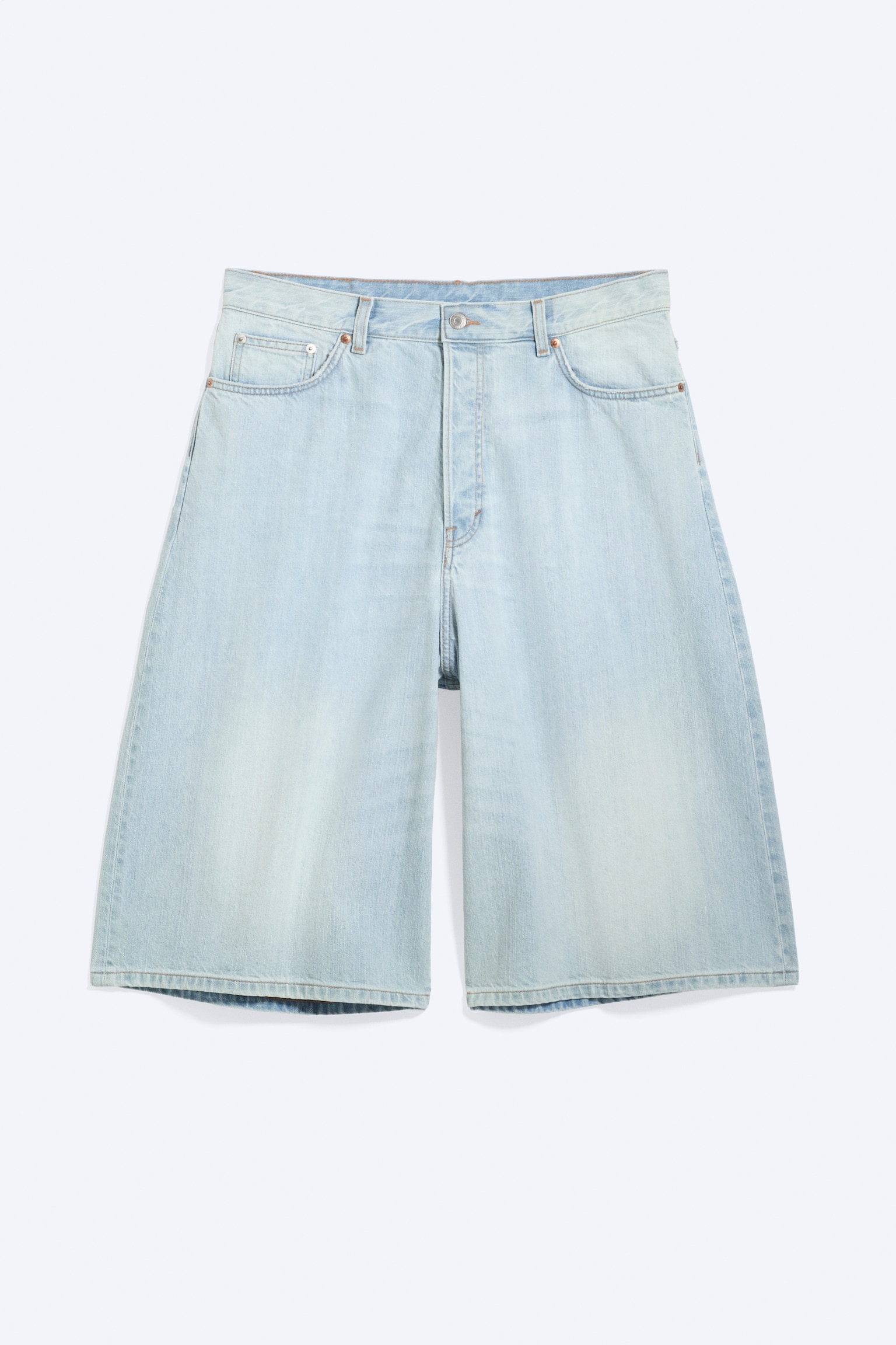 Calções de Ganga Soltos de Cintura Média Void - Azul Fantasma - Azul Claro