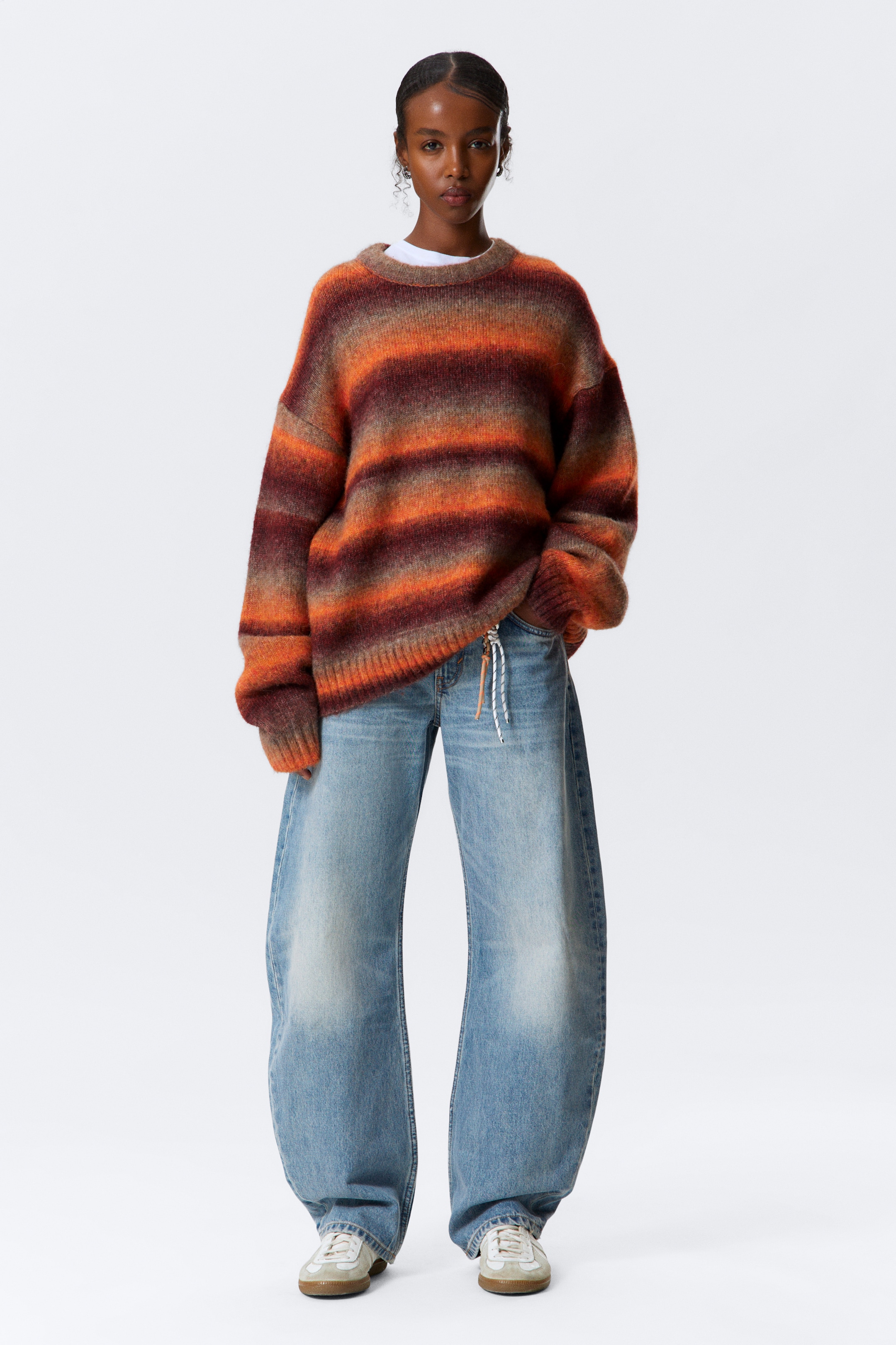 Zobacz większy obraz: Sweter z dzianiny Loose Fit Space-Dyed - Orange Space Dye - ONA | H&M PL 3