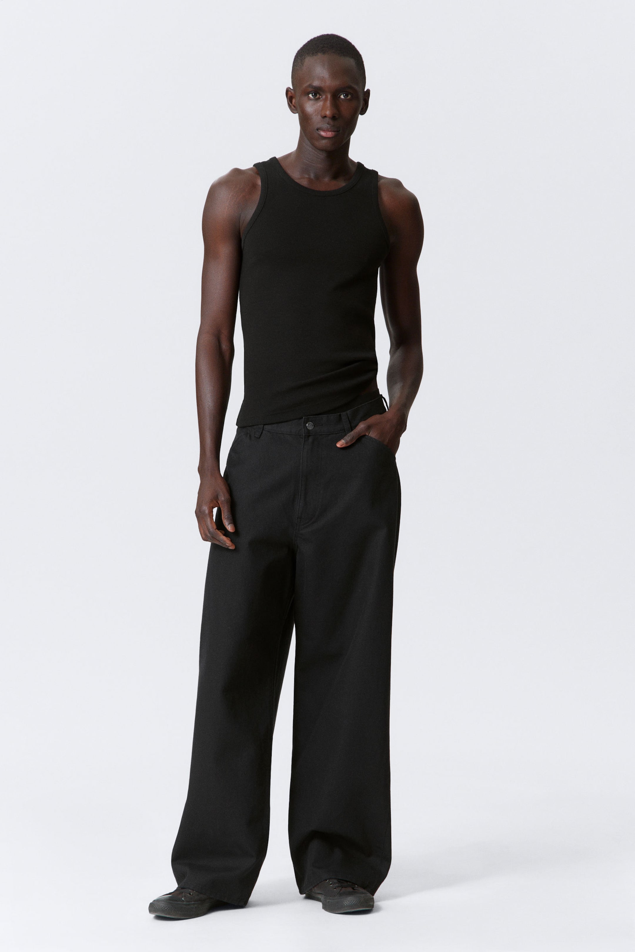 #272628 - Astro Loose Baggy Leg Linen-Blend Trousers - 1