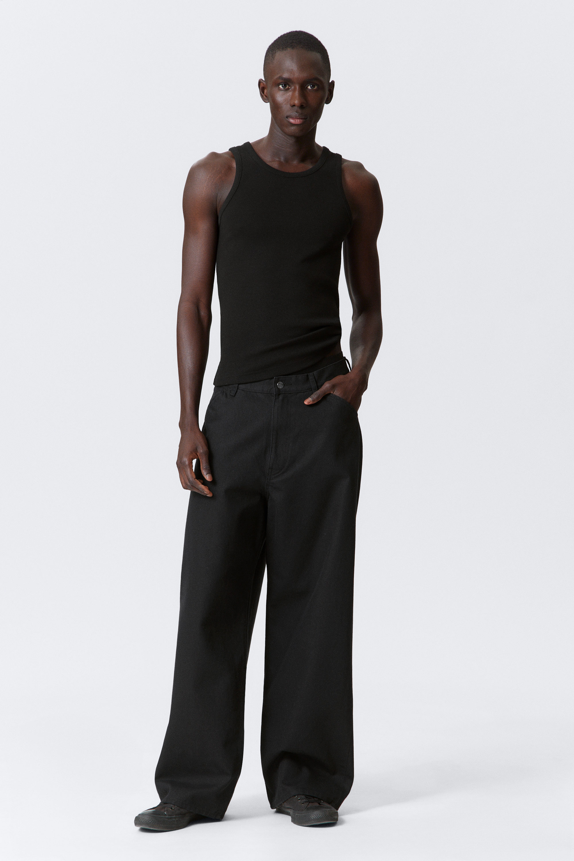 Black - Astro Loose Baggy Leg Linen-Blend Trousers - 3