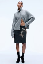 Støvet Gråmelert - Knappet cardigan - 2