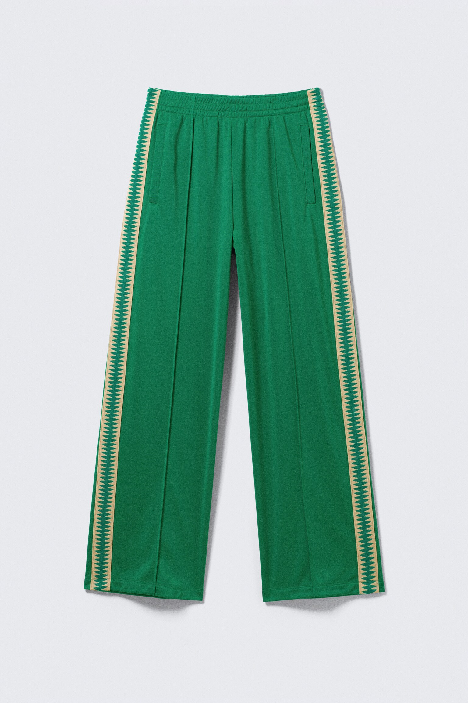 Relaxed Contrast Stripe Trackpants - Green/Black