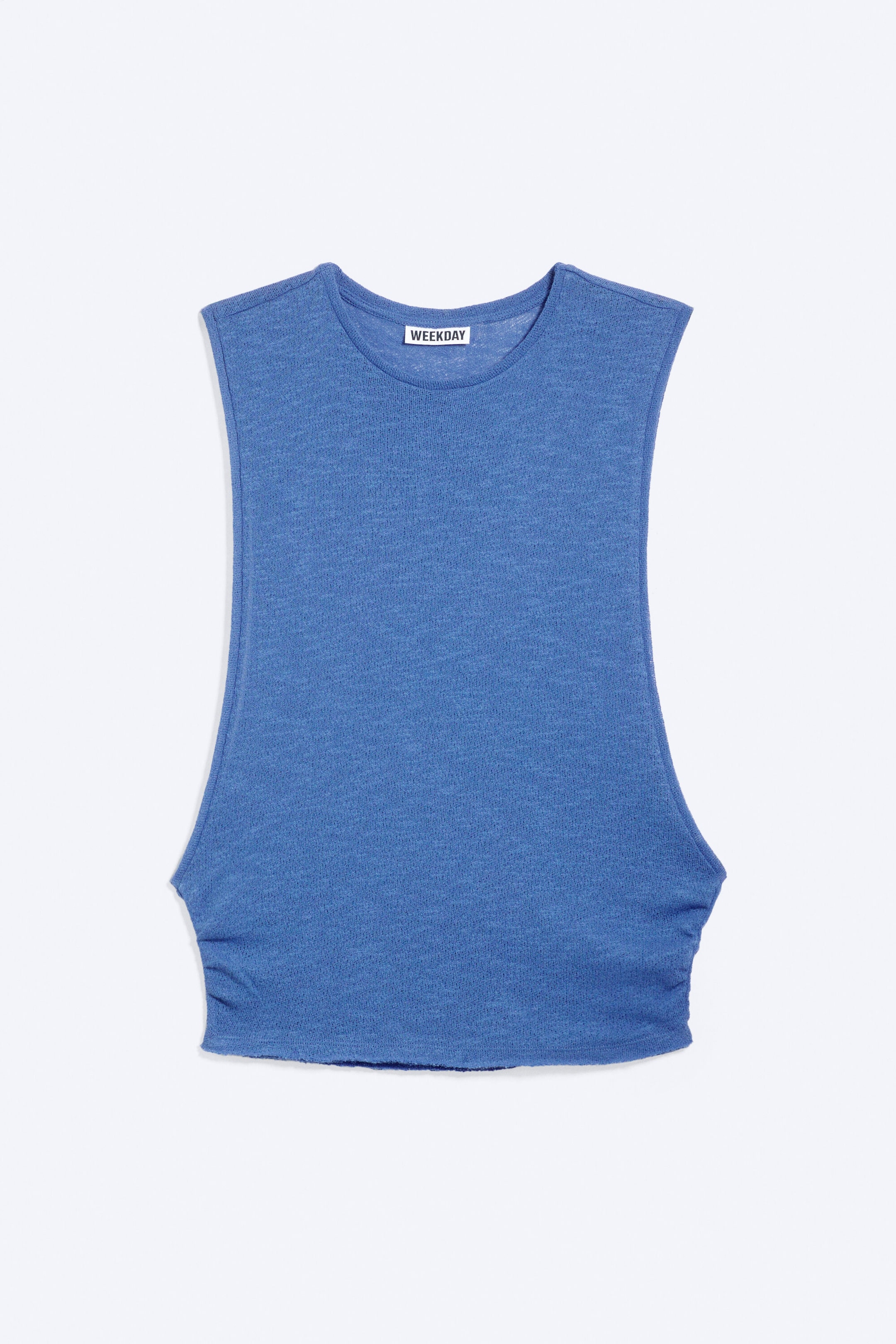 Blau - Tanktop mit Raffungen - 4