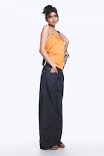 Extra Blue Rinse - Medium Blue - Looser Regular Waist Loose Straight Jeans - 3