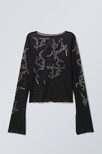 BLack - Tiah Rhinestone Long Sleeve - 1