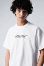Weiß - Dream Marker-Logo - Bedrucktes kastiges T-Shirt - 1