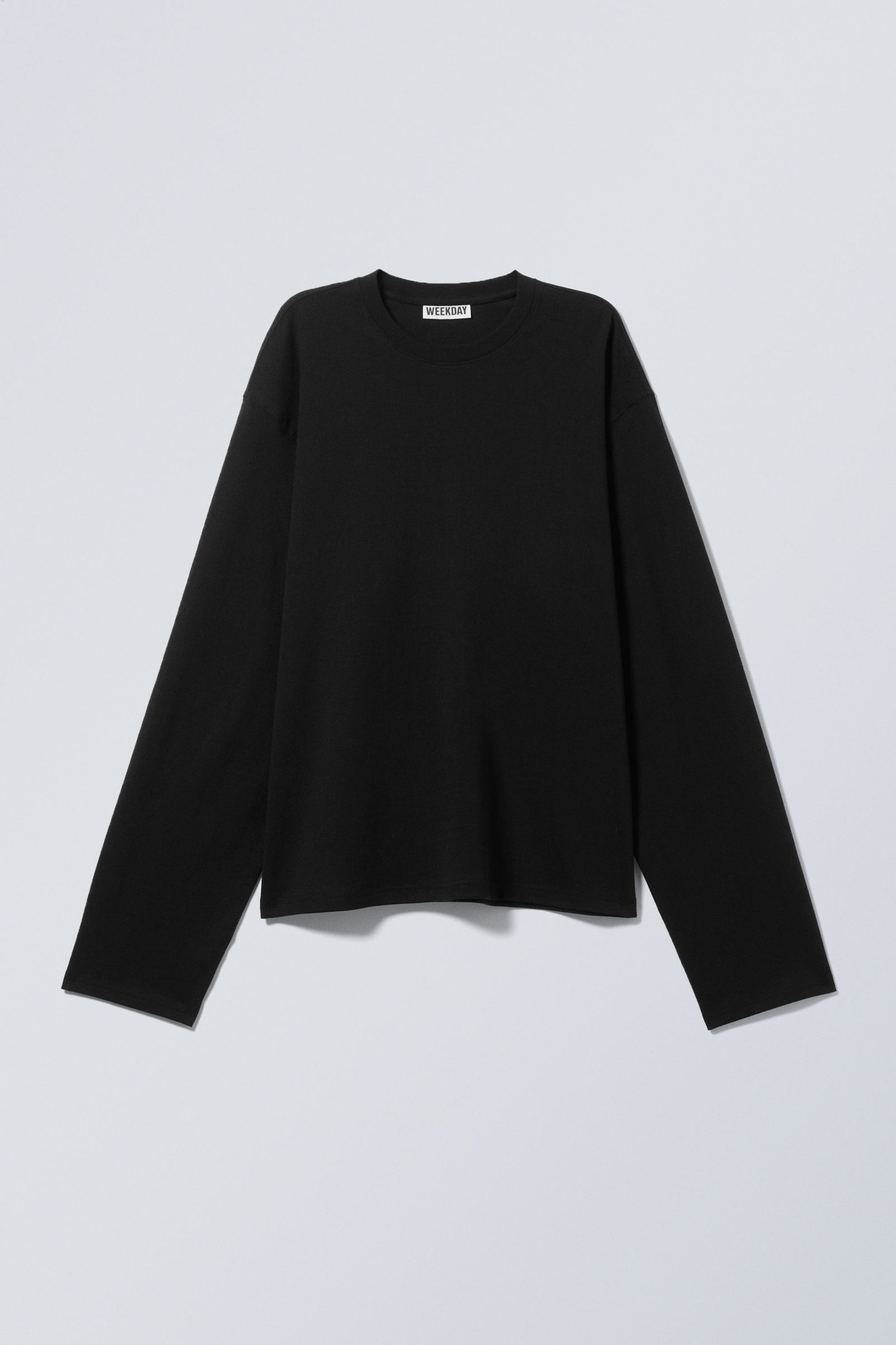 Schwarz - Boxy Longsleeve aus Baumwolle - 3