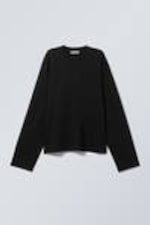 Schwarz - Boxy Longsleeve aus Baumwolle - 3
