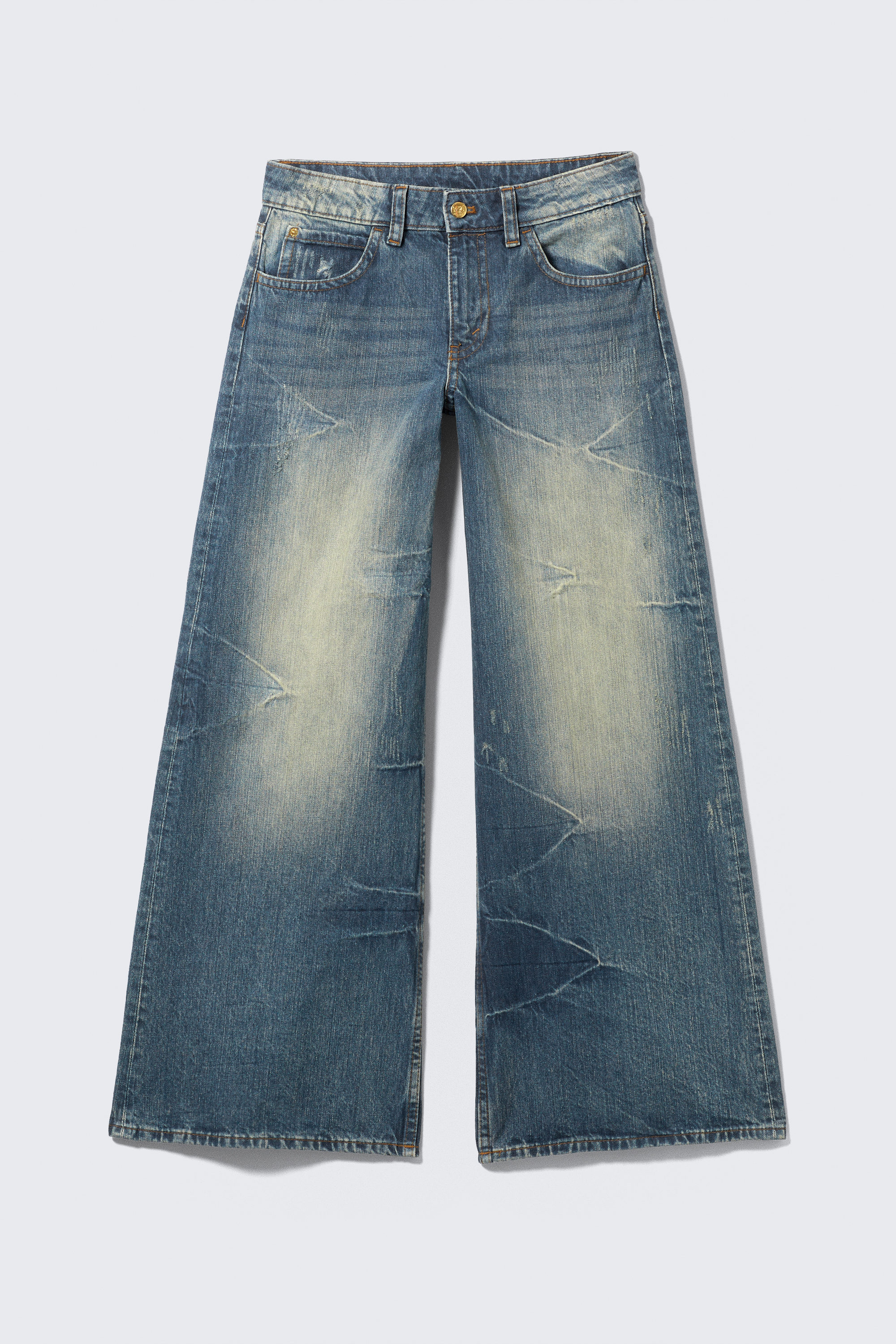 poser regular waist loose wide jeans - Canyon Blue - Dark Blue