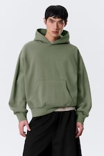 Washed Green - Loose Fit Hoodie - 0
