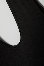 Black - Arch One Shoulder Catsuit - 1
