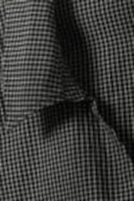 Checked Black - Sleeveless Cotton Wrap Top - 4