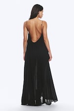 Noir - Robe longue fluide - 2