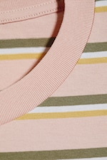 Pink/Khaki Stripe - Boxy Cotton T-shirt - 4