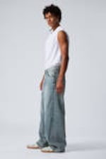 Torn Blue - Medium Blue - Astro Loose Baggy Leg Jeans - 4