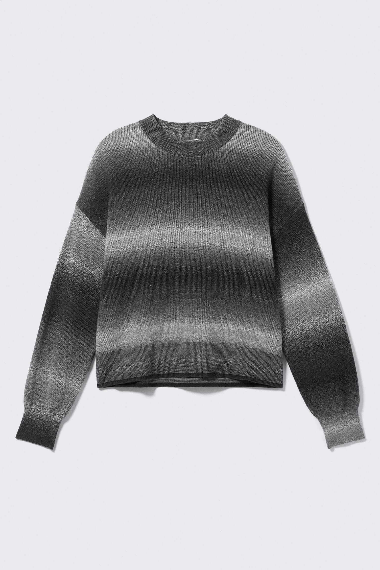 Sweter z bawełnianej dzianiny Relaxed Space-Dyed - Black Space Dye - 2