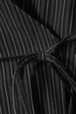 Striped Black - Sleeveless Cotton Wrap Top - 5
