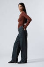 Blue Rinse - Dark Blue - Dynasty Low Rise Loose Wide Leg Jeans - 2