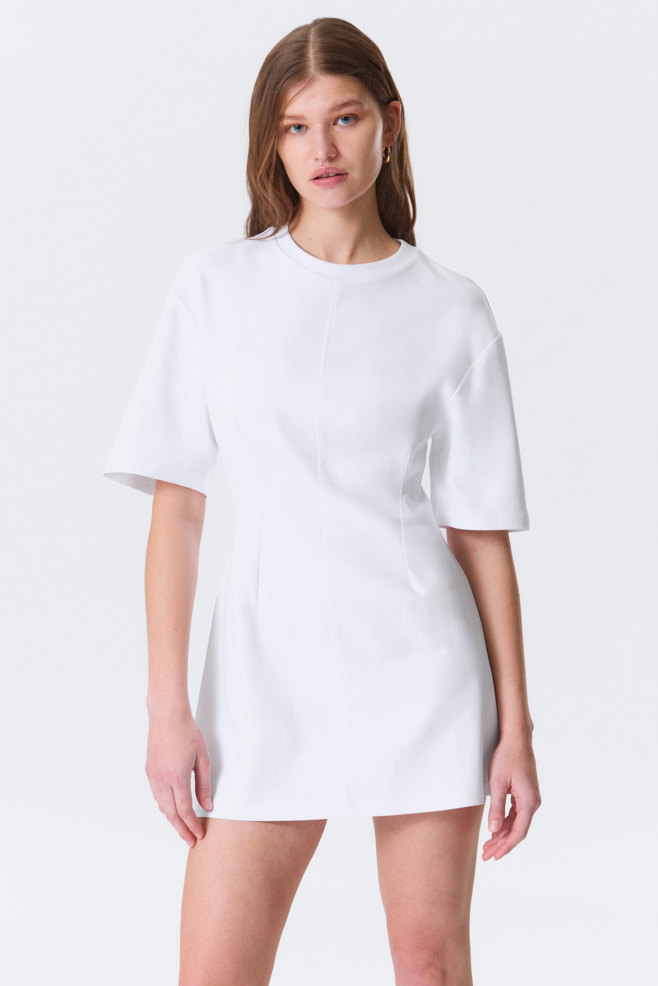 Vit - Short-Sleeved Cotton Mini Dress - 2